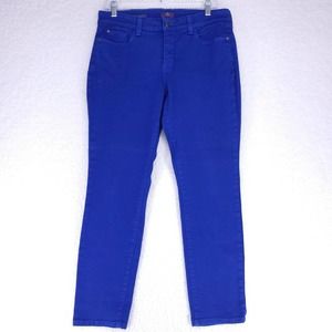 NYDJ Not Your Daughters Jeans Womens Size 10P Alina Mid Rise Blue Stretch Denim